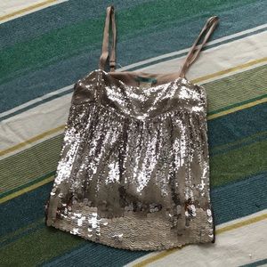 Marciano pink sequin top